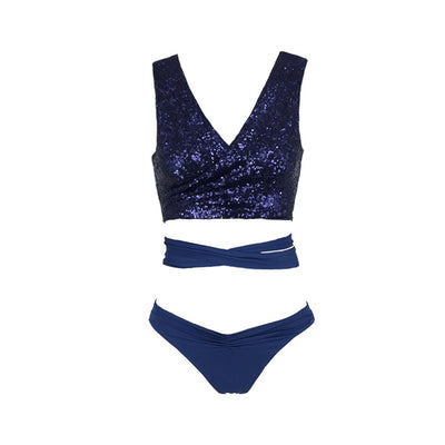 Pina Colada Navy Cut Out Sequin Swimsuit - Fashion Genie Boutique