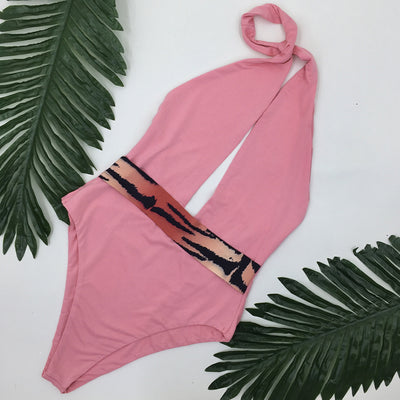 Monte Carlo Pink Leopard Print Belt Swimsuit - Fashion Genie Boutique