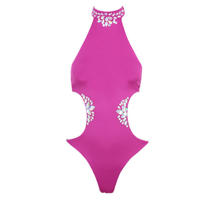 Promised Paradise Pink Crystal Monokini Swimsuit - Fashion Genie Boutique