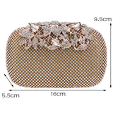 Eileen Flower Crystal Clutch Bag - Fashion Genie Boutique