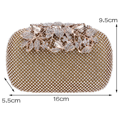 Eileen Flower Crystal Clutch Bag - Fashion Genie Boutique