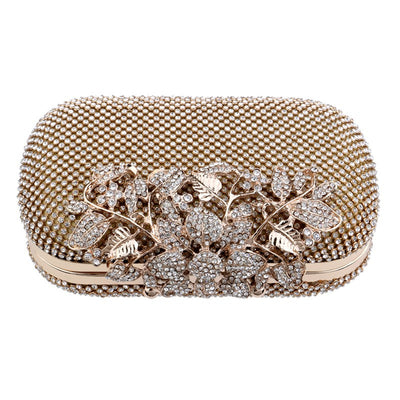 Eileen Flower Crystal Clutch Bag - Fashion Genie Boutique