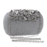Eileen Flower Crystal Clutch Bag - Fashion Genie Boutique
