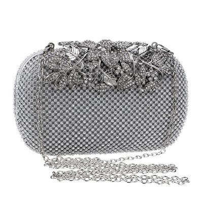 Eileen Flower Crystal Clutch Bag - Fashion Genie Boutique