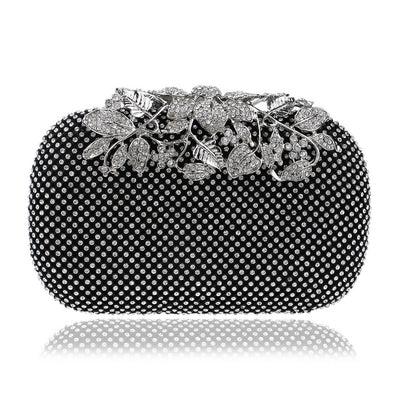 Eileen Flower Crystal Clutch Bag - Fashion Genie Boutique