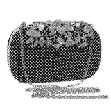 Eileen Flower Crystal Clutch Bag - Fashion Genie Boutique