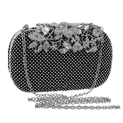 Eileen Flower Crystal Clutch Bag - Fashion Genie Boutique