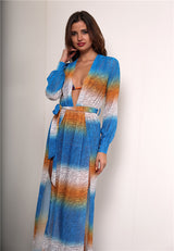 Makena Blue Multi Maxi Kaftan - Fashion Genie Boutique