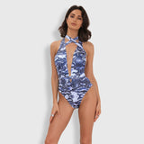 Long Beach Blue Snake Print Swimsuit - Fashion Genie Boutique