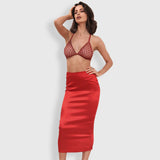 Always Mine Red Sequin Bralet & Midi Skirt Co-Ord - Fashion Genie Boutique