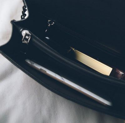 Embroidered Black Chain Crossbody Handbag - Fashion Genie Boutique