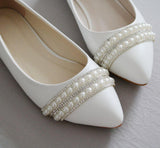 Fashionista White Pearl Embellished Pumps - Fashion Genie Boutique