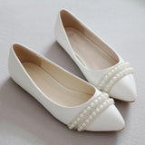 Fashionista White Pearl Embellished Pumps - Fashion Genie Boutique