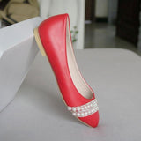 Fashionista White Pearl Embellished Pumps - Fashion Genie Boutique