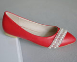 Fashionista White Pearl Embellished Pumps - Fashion Genie Boutique