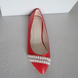 Fashionista White Pearl Embellished Pumps - Fashion Genie Boutique