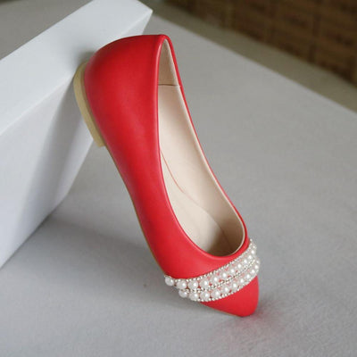 Fashionista White Pearl Embellished Pumps - Fashion Genie Boutique
