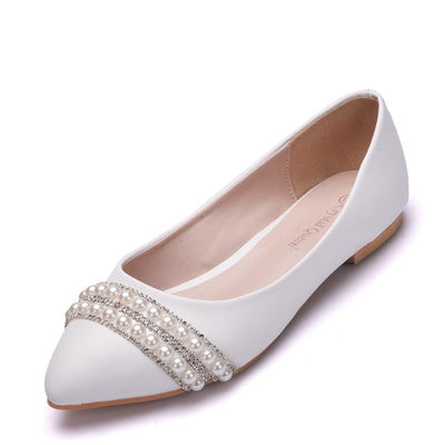 Fashionista White Pearl Embellished Pumps - Fashion Genie Boutique