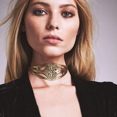 Gold Cross Choker Necklace - Fashion Genie Boutique