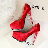 Party Girls Red Suede High Heels - Fashion Genie Boutique