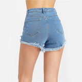 The Boyfriend Blue Distressed Denim Shorts - Fashion Genie Boutique