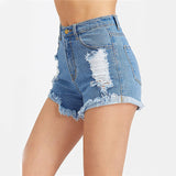 The Boyfriend Blue Distressed Denim Shorts - Fashion Genie Boutique