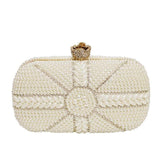 Marie White Pearl Beaded Clutch Bag - Fashion Genie Boutique