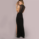 Cherish You Black Mesh Back Maxi Dress - Fashion Genie Boutique