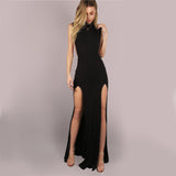 Cherish You Black Mesh Back Maxi Dress - Fashion Genie Boutique