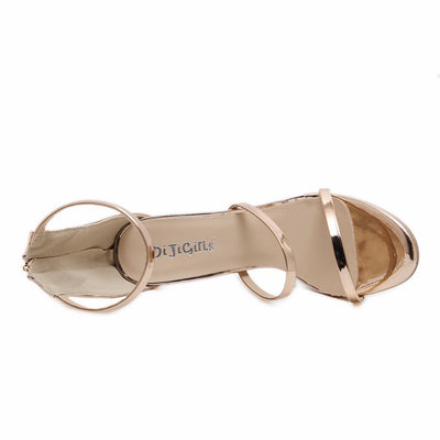 Luxe Soiree Gold Glitter Strappy Heels - Fashion Genie Boutique