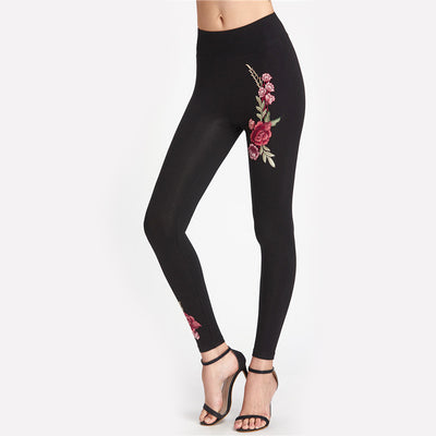 Fashion Perk Black Embroidered Leggings - Fashion Genie Boutique