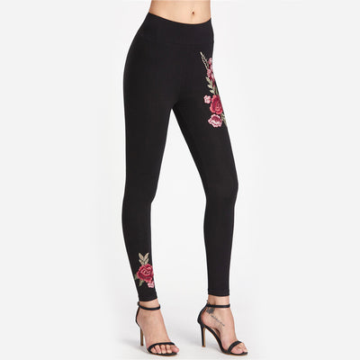 Fashion Perk Black Embroidered Leggings - Fashion Genie Boutique