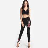 Fashion Perk Black Embroidered Leggings - Fashion Genie Boutique