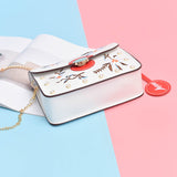 Floral Embroidered Crossbody Chain Handbag - Fashion Genie Boutique