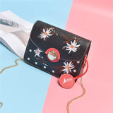 Floral Embroidered Crossbody Chain Handbag - Fashion Genie Boutique