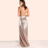 Chic Celebration Champagne Sequin Maxi Dress - Fashion Genie Boutique