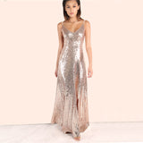 Chic Celebration Champagne Sequin Maxi Dress - Fashion Genie Boutique