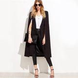 Day by Day Black Longline Cape Split Sleeve Blazer - Fashion Genie Boutique