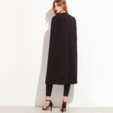 Day by Day Black Longline Cape Split Sleeve Blazer - Fashion Genie Boutique