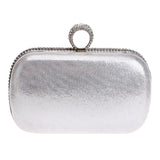 Annie Blue Silver Rhinestone Embellished Clutch Bag - Fashion Genie Boutique