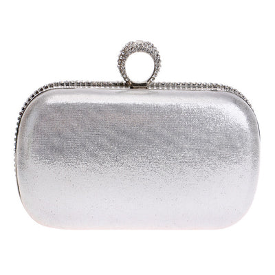 Annie Blue Silver Rhinestone Embellished Clutch Bag - Fashion Genie Boutique