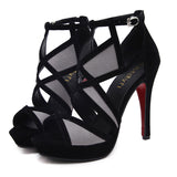 All Time High Grey & Black Cut Out Heels - Fashion Genie Boutique
