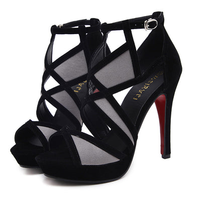 All Time High Grey & Black Cut Out Heels - Fashion Genie Boutique