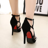 All Time High Grey & Black Cut Out Heels - Fashion Genie Boutique