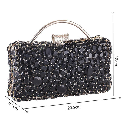 Jane Black Diamond Rhinestone Clutch Bag - Fashion Genie Boutique
