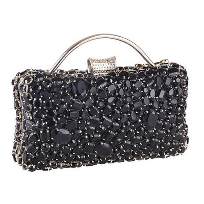 Jane Black Diamond Rhinestone Clutch Bag - Fashion Genie Boutique
