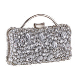 Jane Silver Diamond Rhinestone Clutch Bag - Fashion Genie Boutique