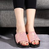 Stardom Black Glitter Sliders - Fashion Genie Boutique