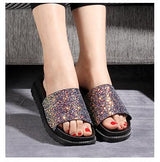 Stardom Black Glitter Sliders - Fashion Genie Boutique