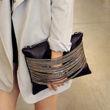 Black Chained Zipper Clutch Bag - Fashion Genie Boutique